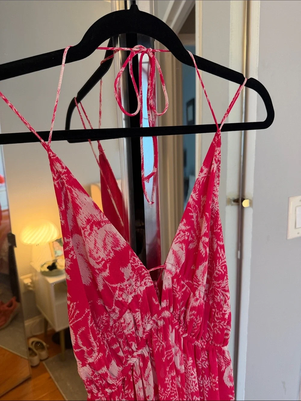 Pink BA&SH Strappy Floral Maxi Dress